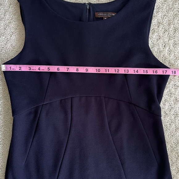Adrienne Vittadini Sleeveless Sheath Dress Navy Blue Size 8P - Picture 11 of 11